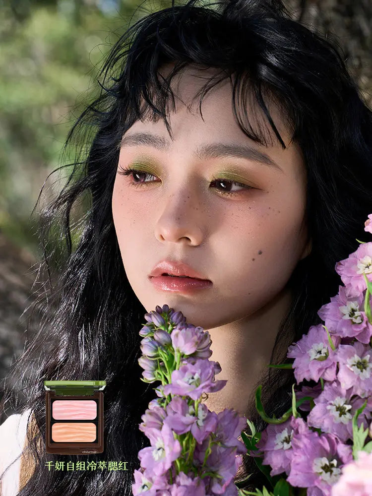 Spring Blooms Baked Blush & Highlighter Palette – Long-Lasting