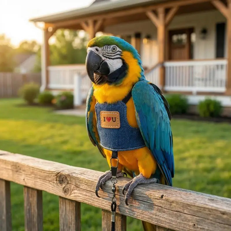 Cowboy Parrot Harness Vest & Leash – Small & Medium Birds