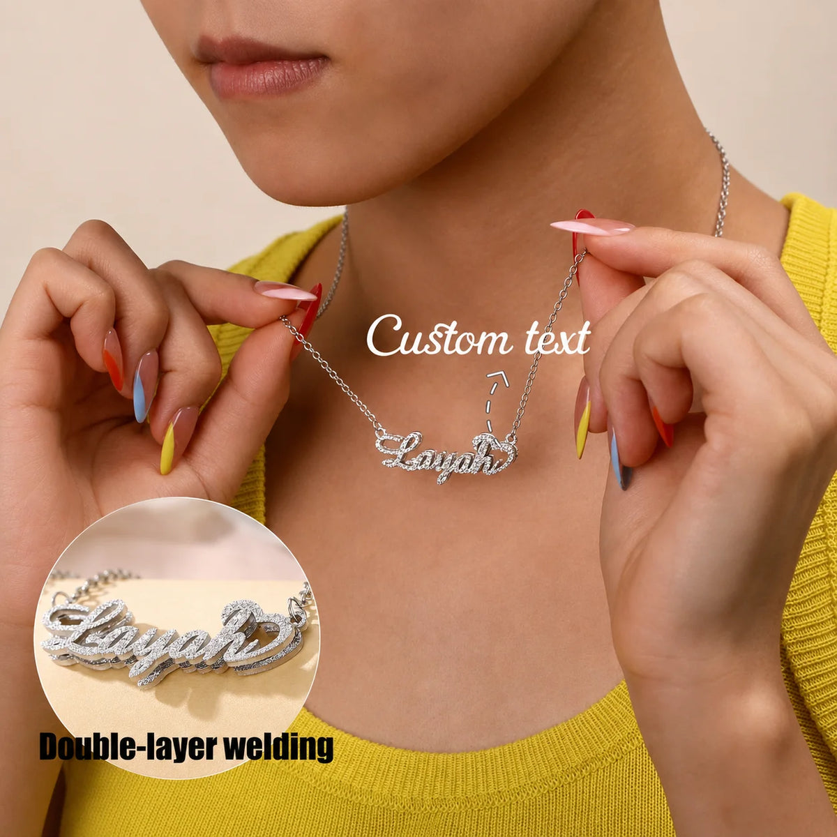 Custom Name Necklace – Personalized Stainless Steel Pendant