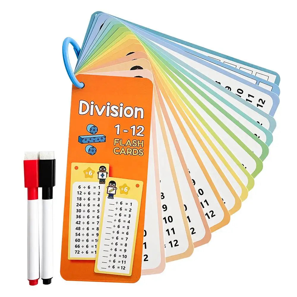 15-Pc Erasable Math Learning Cards – Kids Arithmetic Teaching Aid