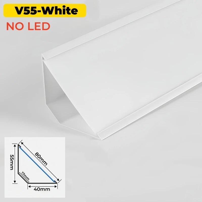 V-Shape 45° Corner LED Aluminum Channel Profile with Diffuser