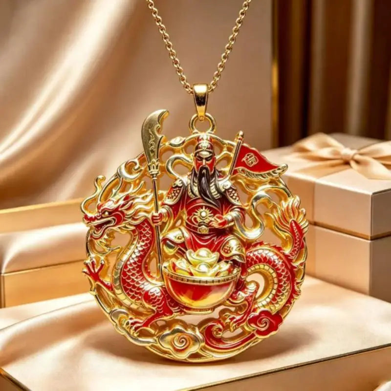Nine Tailed Fox Enamel Pendant Necklace | Chinese Mythology
