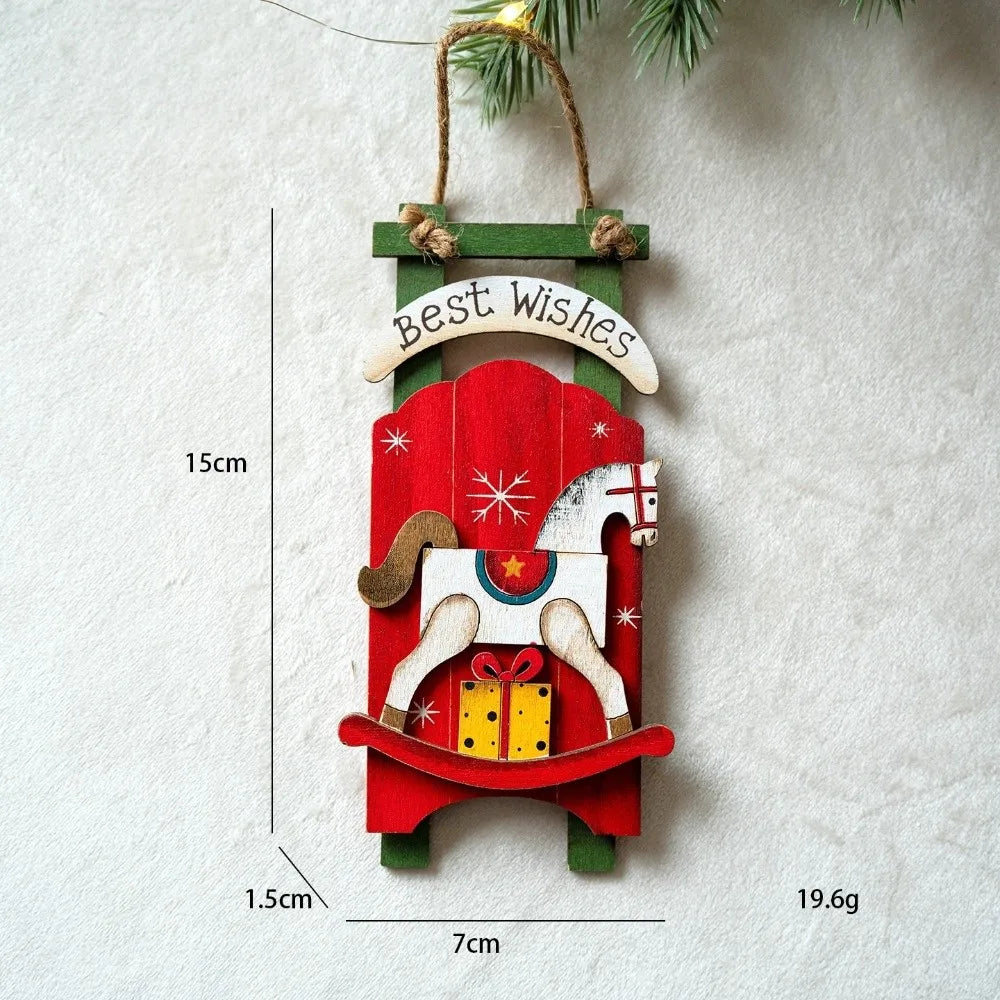 Wooden Santa Claus Christmas Tree Pendant – DIY Painted Ornament