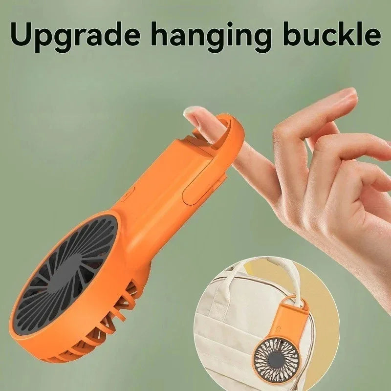 Cute Cartoon Mini Fan – Foldable USB-C Rechargeable Handheld