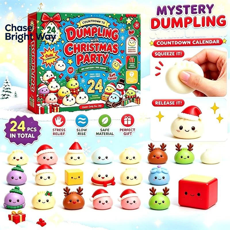 24-Day Christmas Advent Calendar – 24 Squishy Dumpling Toys