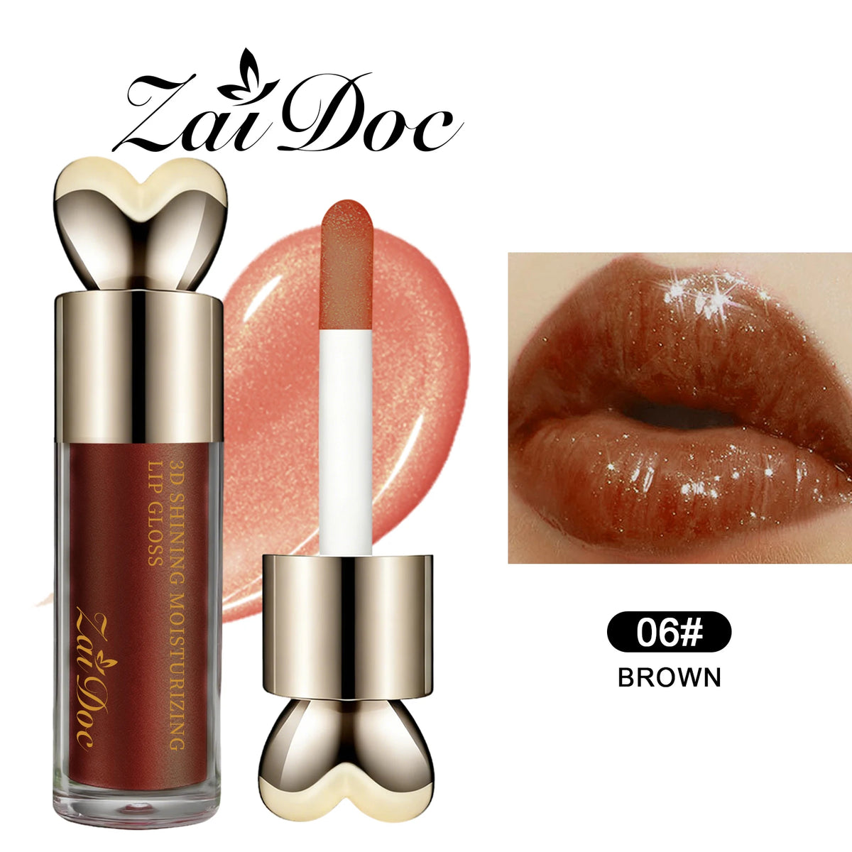 ZaiDoc 3D Shimmer Lip Gloss Set – 6 Colors Hydrating Lip Oil