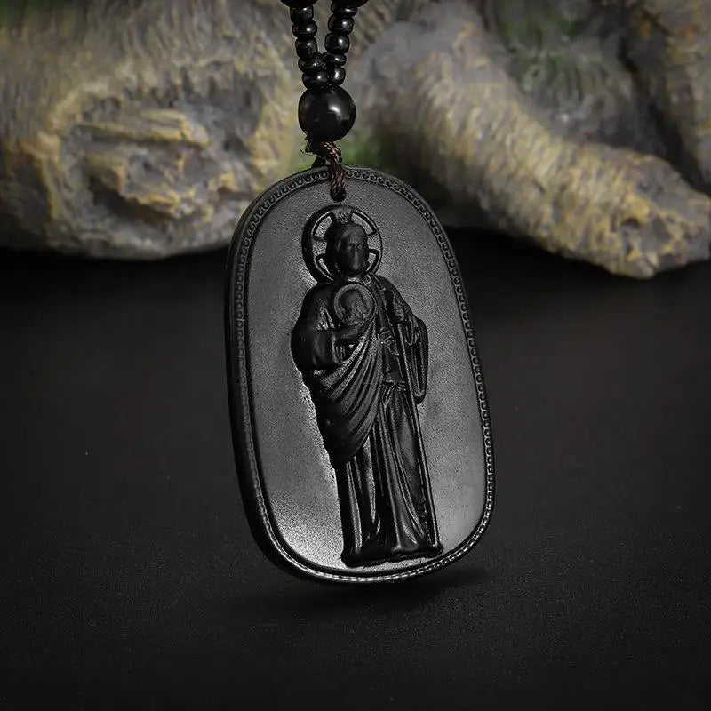 Imitation Jade Bodhisattva Pendant Necklace | Religious Gift