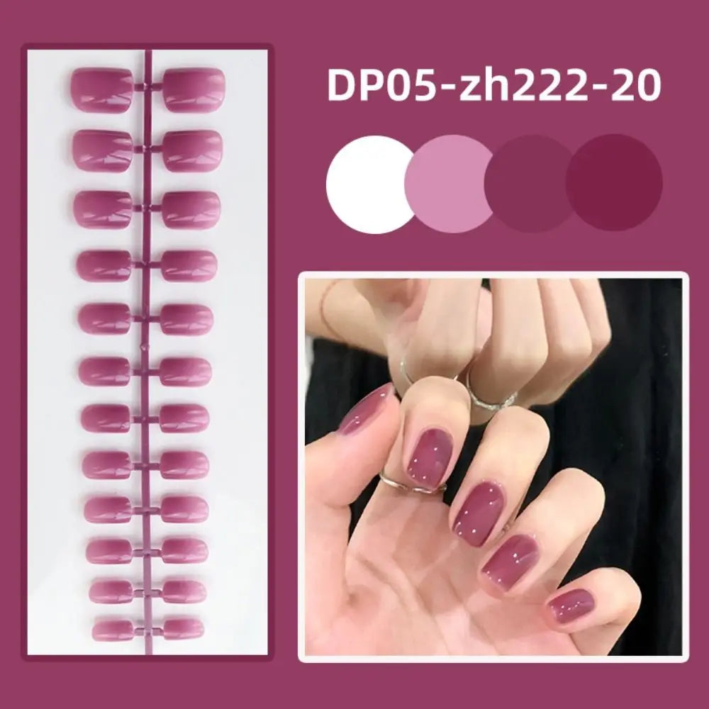 24-Pack Short Square Press-On Nails – Full Cover Solid Color