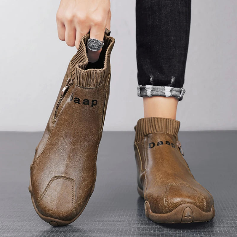 LEDP Men's High-Top Ankle Boots – Non-Slip Outdoor Work Shoes