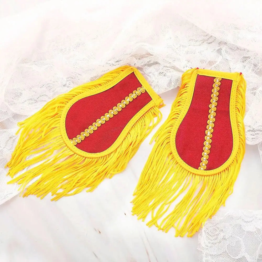 Tassel Fringe Shoulder Epaulettes – Punk Brooch Pin Pair