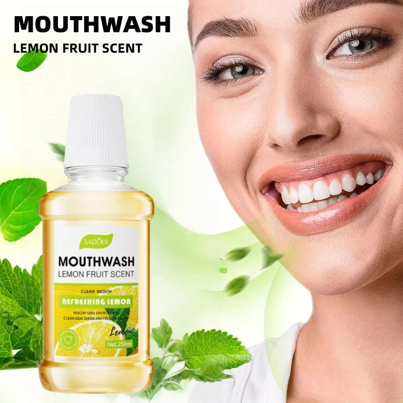 SADOER 250ml Flavored Mouthwash – Lemon, Mint & Peach