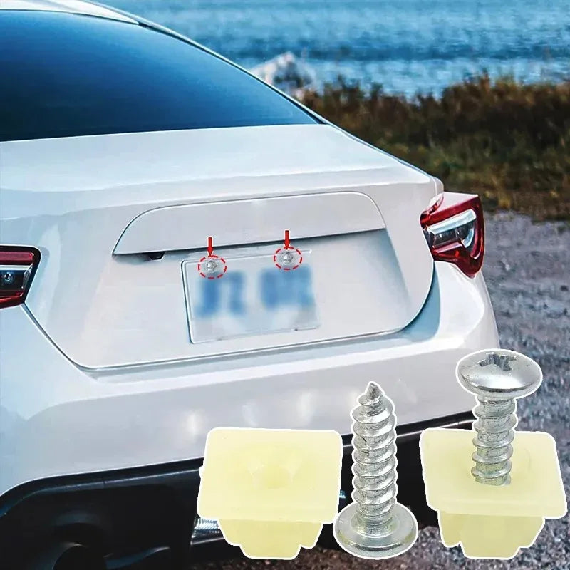 Universal License Plate Mounting Kit – Screws & Retainer Clips