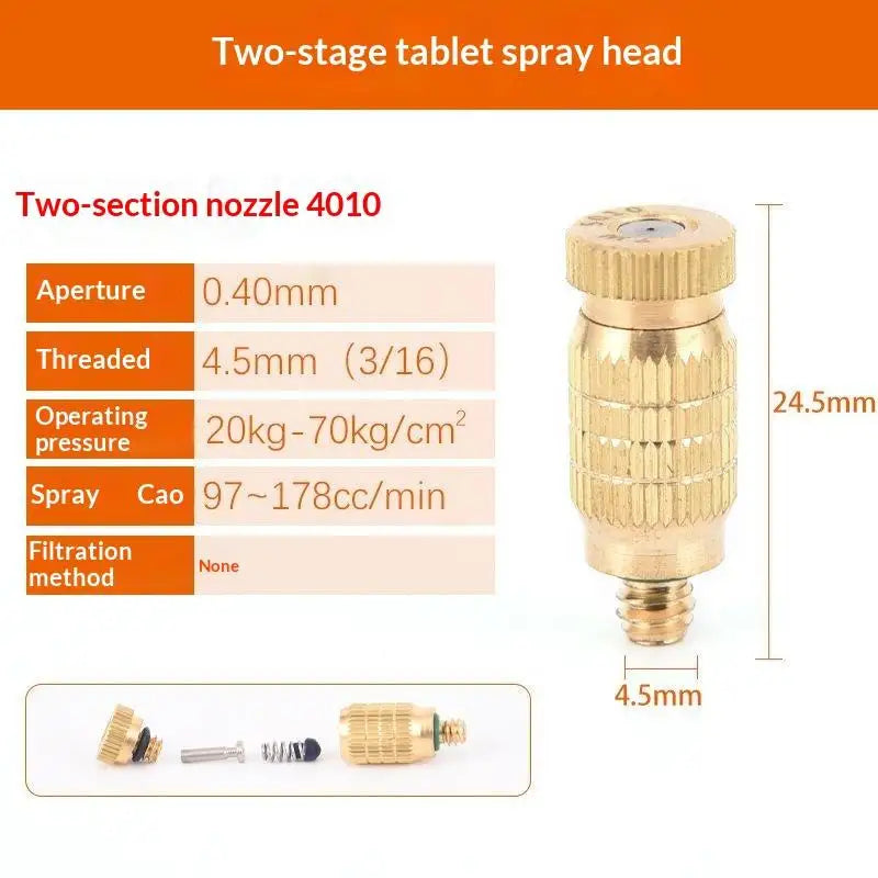 High Pressure Brass Misting Nozzle – Anti-Drip Fogging Spray Head