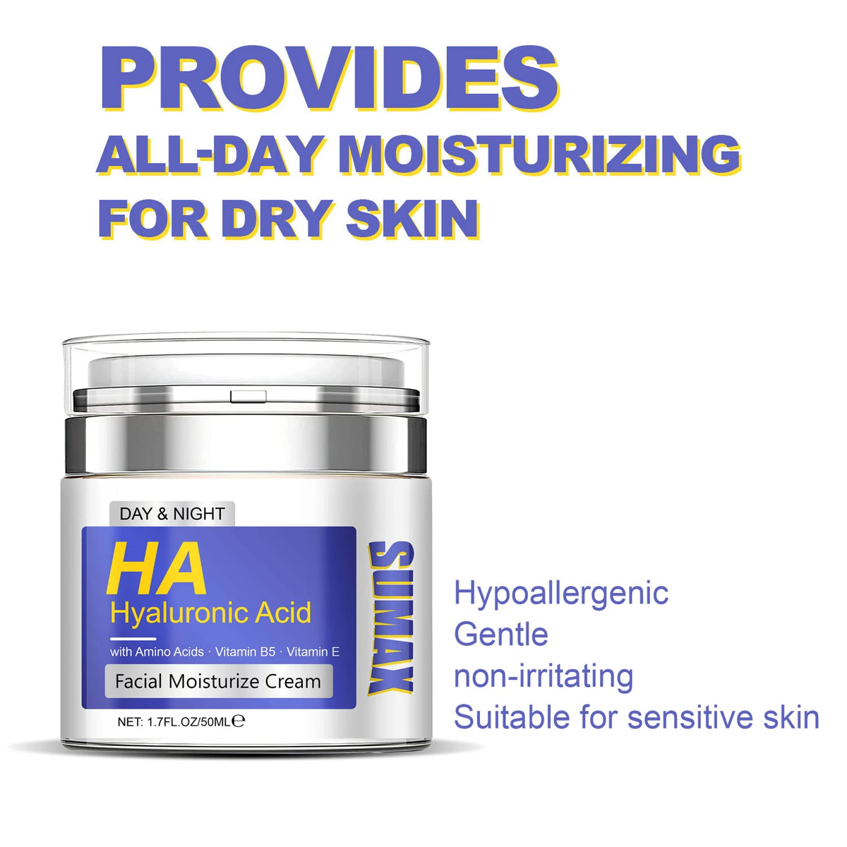 SUMAX Hyaluronic Acid Face Cream – Hydrating & Brightening