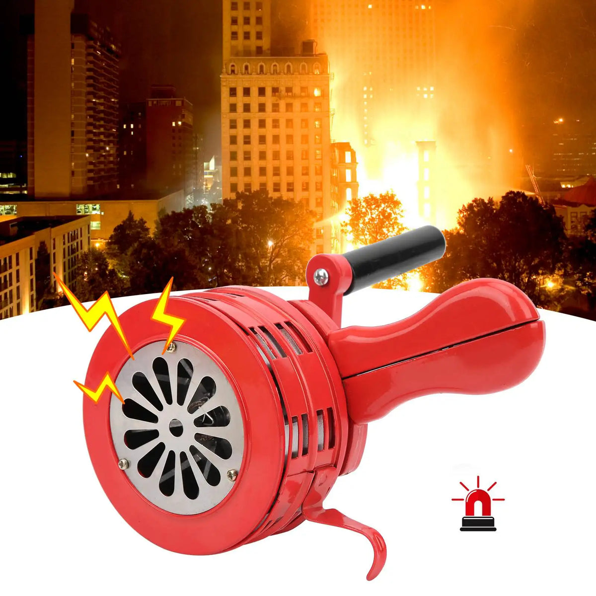 Hand Crank Siren – 120dB Portable Metal Manual Alarm