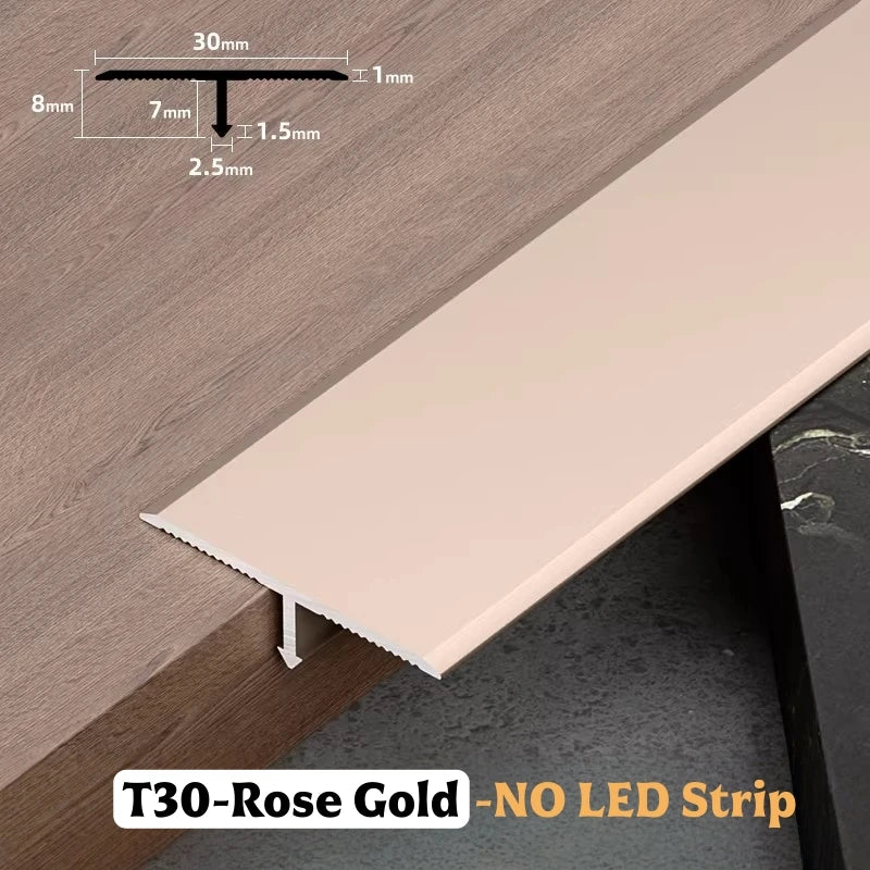 T-Shape Aluminum Floor Transition Strip | Tile Gap Edge Profile