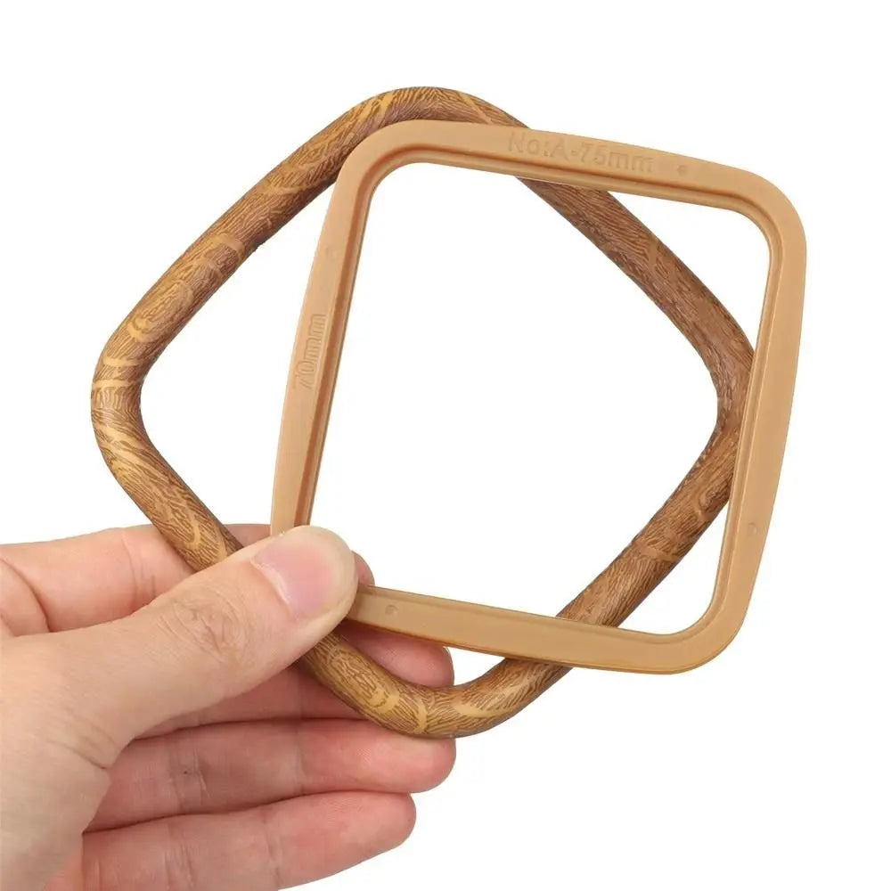 Wood Grain Plastic Embroidery Hoop – Multi-Shape DIY Frame
