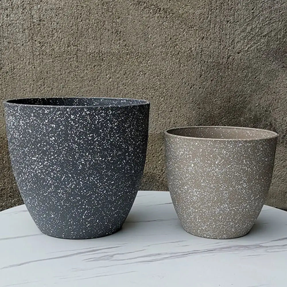 Frosted Plastic Bonsai Pot – Imitation Stone Succulent Planter