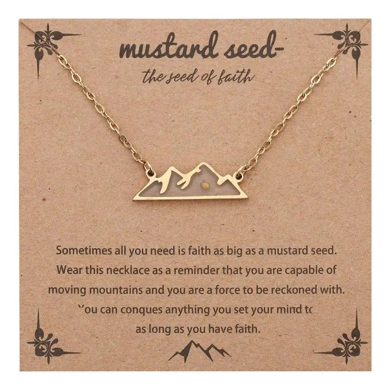 Mustard Seed Faith Pendant Necklace | Gold & Silver Stainless Steel