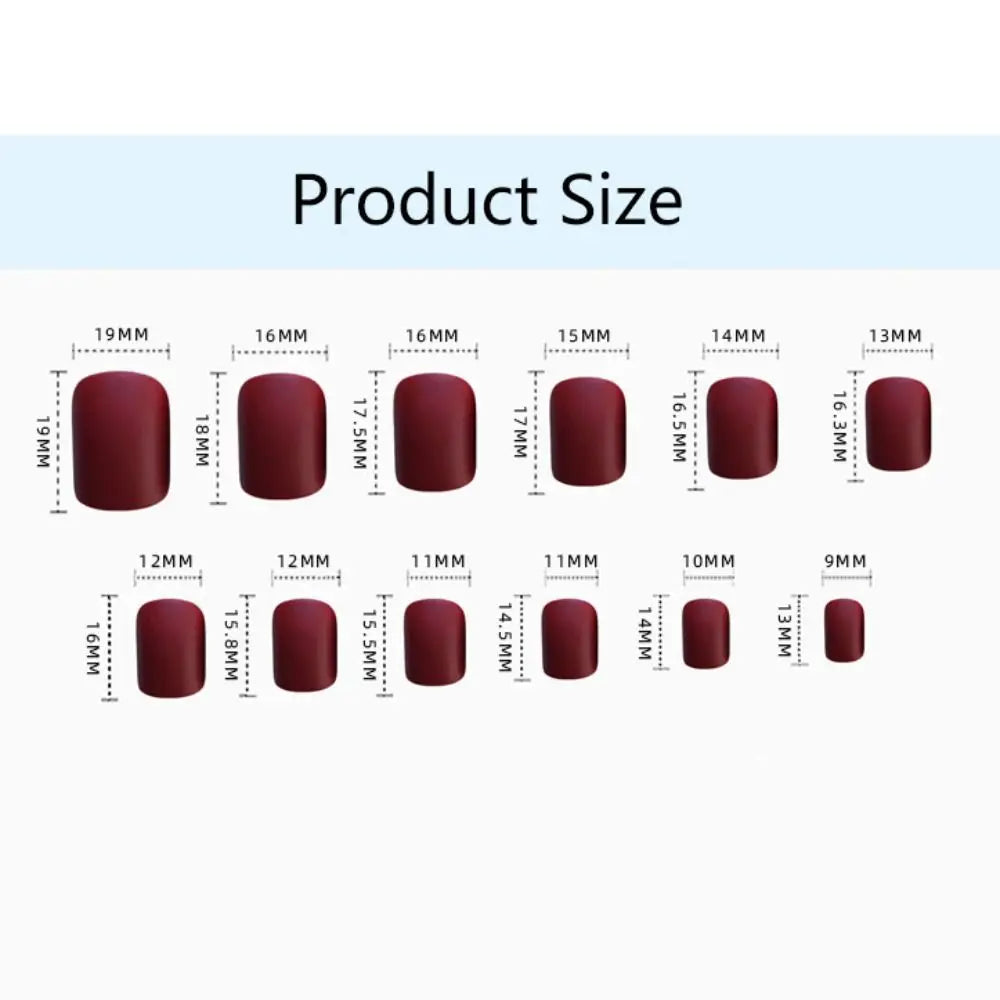 24-Pack Short Square Press-On Nails – Glossy False Nails