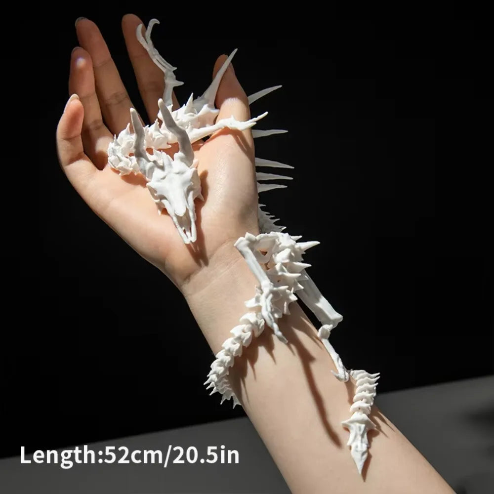 3D Printed Dragon Skeleton Figurine – Movable Collectible Model