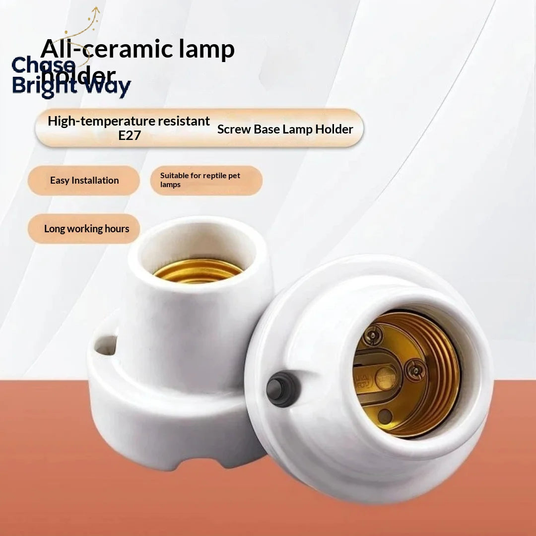 Waterproof E27 Ceramic Lamp Holder – Outdoor Light Socket