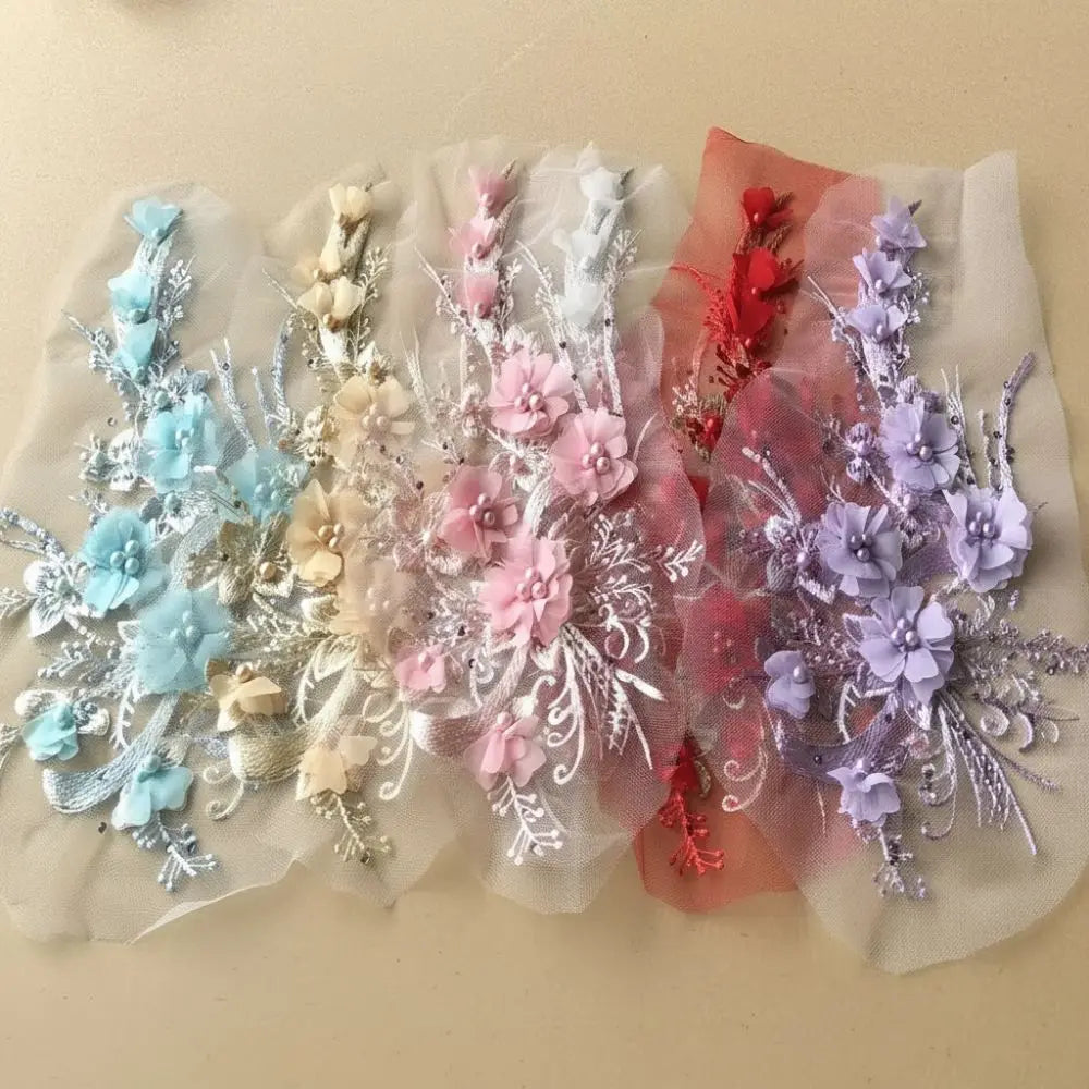 3D Sequined Floral Embroidery Patch – DIY Flower Appliqué