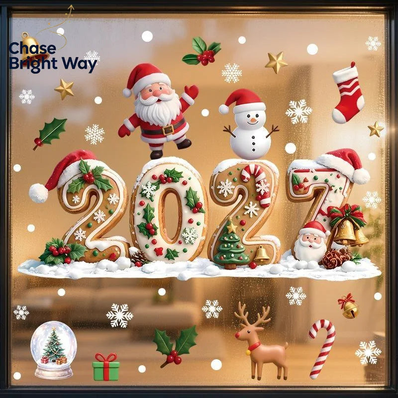 Christmas Window Clings – Santa, Snowman & Snowflake Stickers