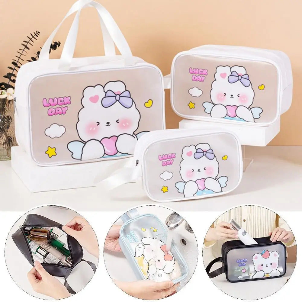 Transparent PVC Cartoon Cosmetic Bag – Waterproof Travel Organizer