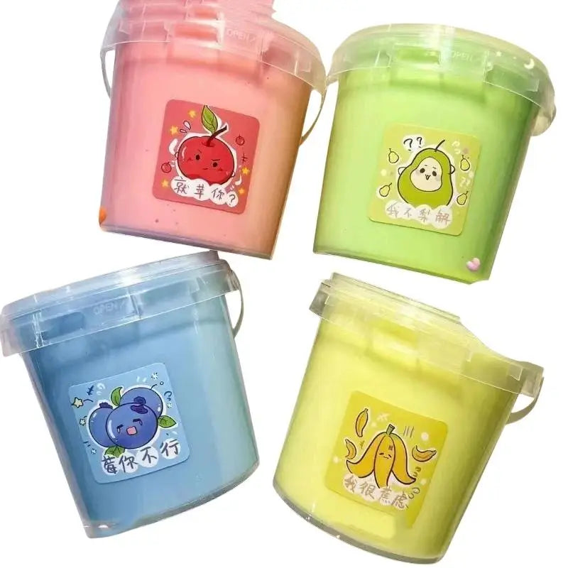 Soft Jelly Crystal Slime Toy – Non-Stick Sensory Slime Bucket