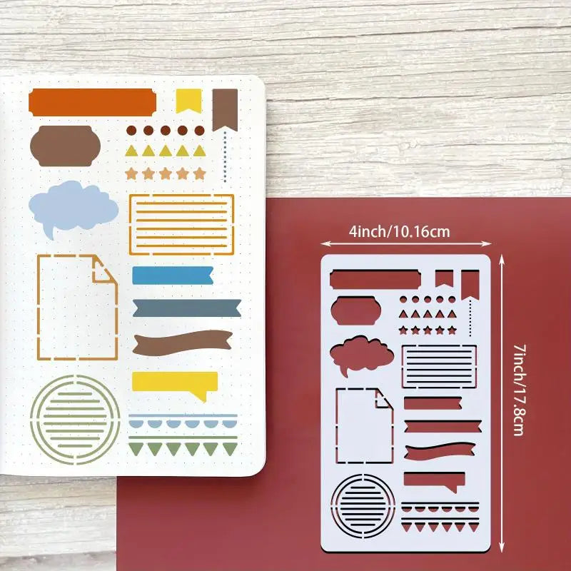 15-Piece Reusable Drawing Stencils for Journals & Scrapbooks
