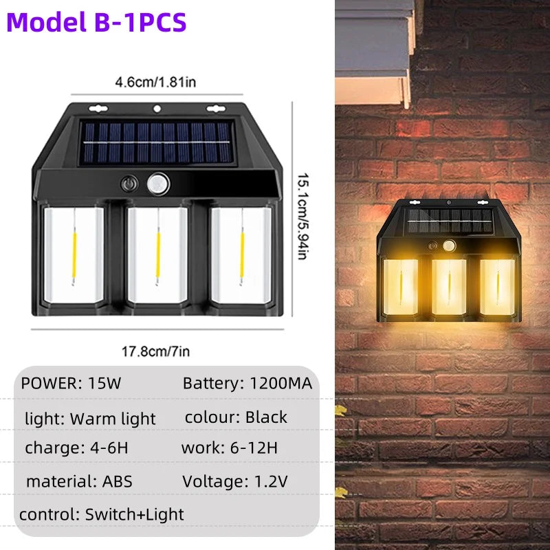 Vintage Solar Wall Light | Outdoor Motion Sensor Garden Lamp