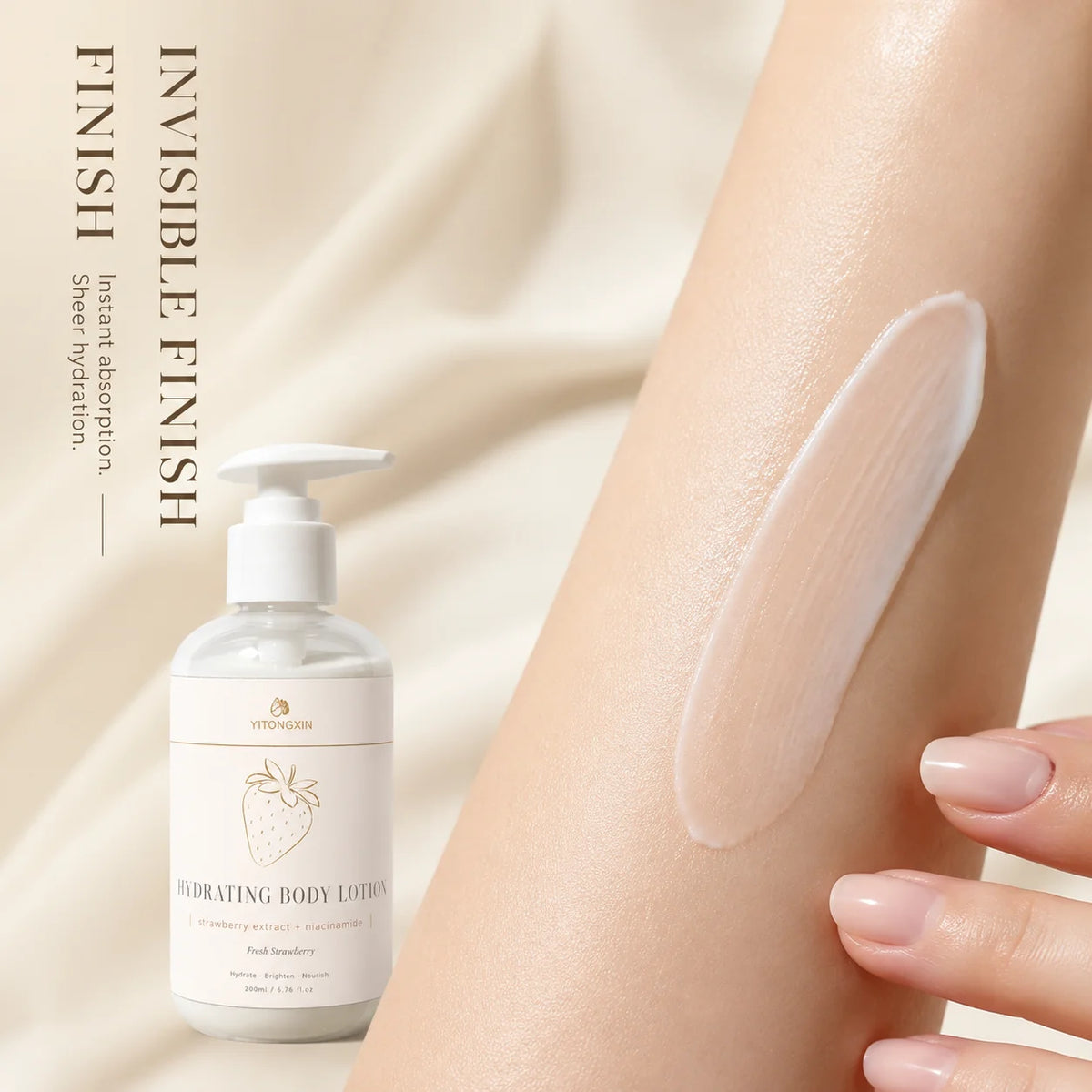 Strawberry Niacinamide Body Lotion – Brightening Moisturizer 200ml