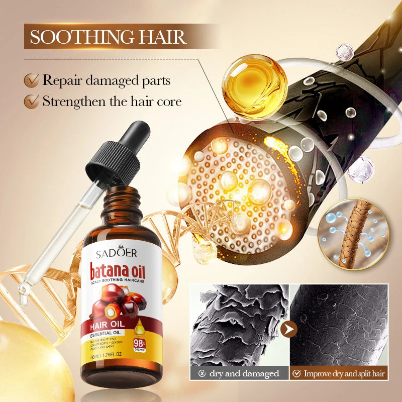 SADOER Batana Hair Oil 50ml – Nourishing Frizz Smooth Treatment
