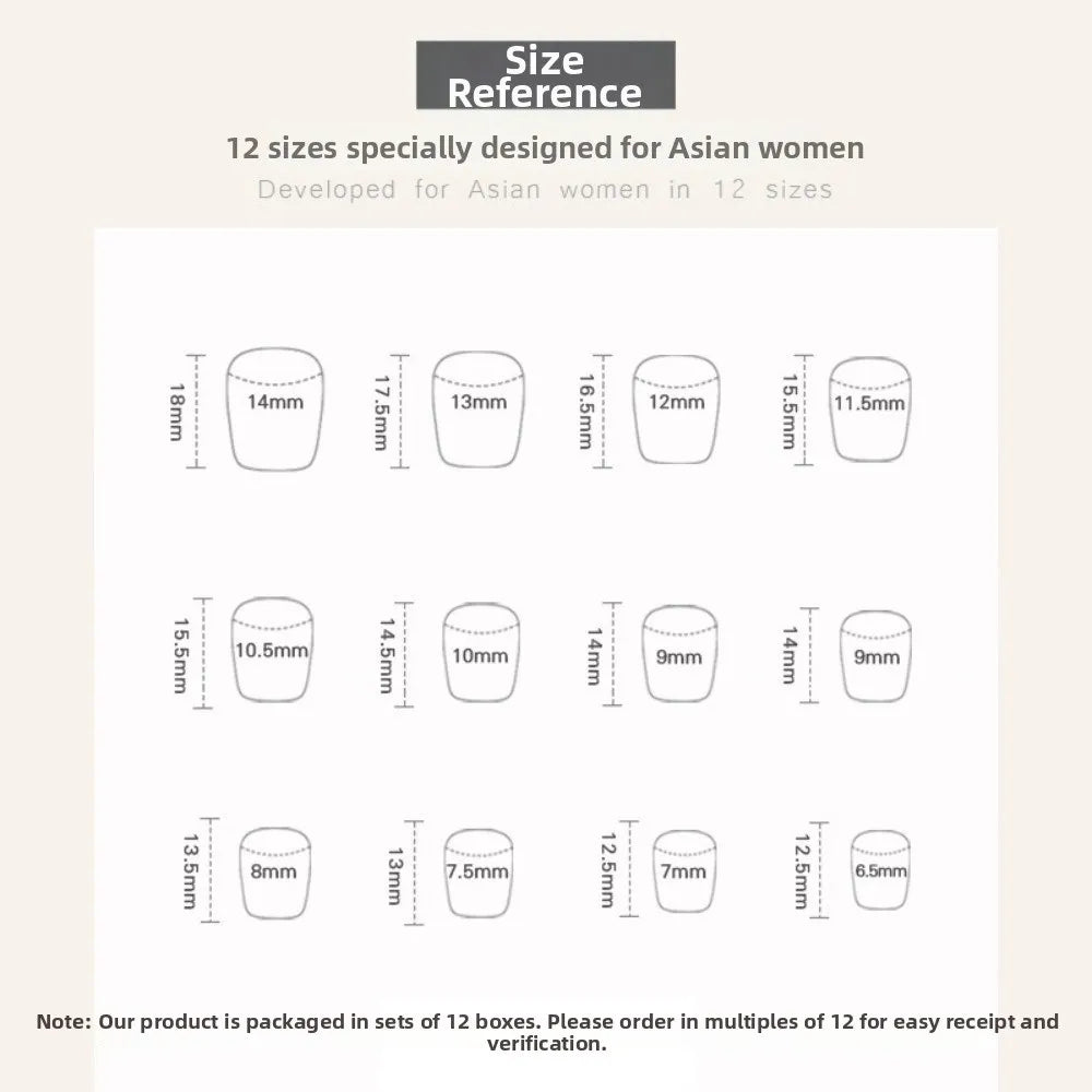 Almond Square Short Press-On False Nails – 24pc DIY Set