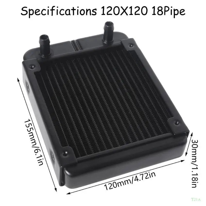 T21A Aluminum CPU Water Cooling Radiator 18 Tubes 1/4" Thread