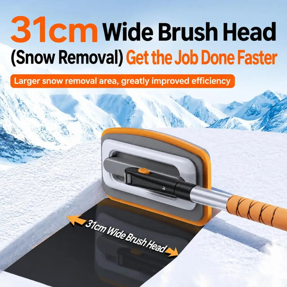 Telescopic Snow Brush & Rotating Ice Scraper – Aluminum Alloy