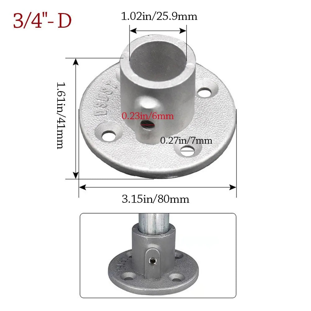 Aluminum Alloy Circular Pipe Connector 20mm 25mm Frame Fastener