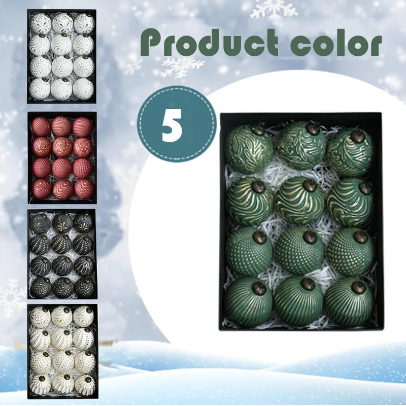 Shatterproof Christmas Ball Ornaments – 12 Pack 8cm Vintage Set