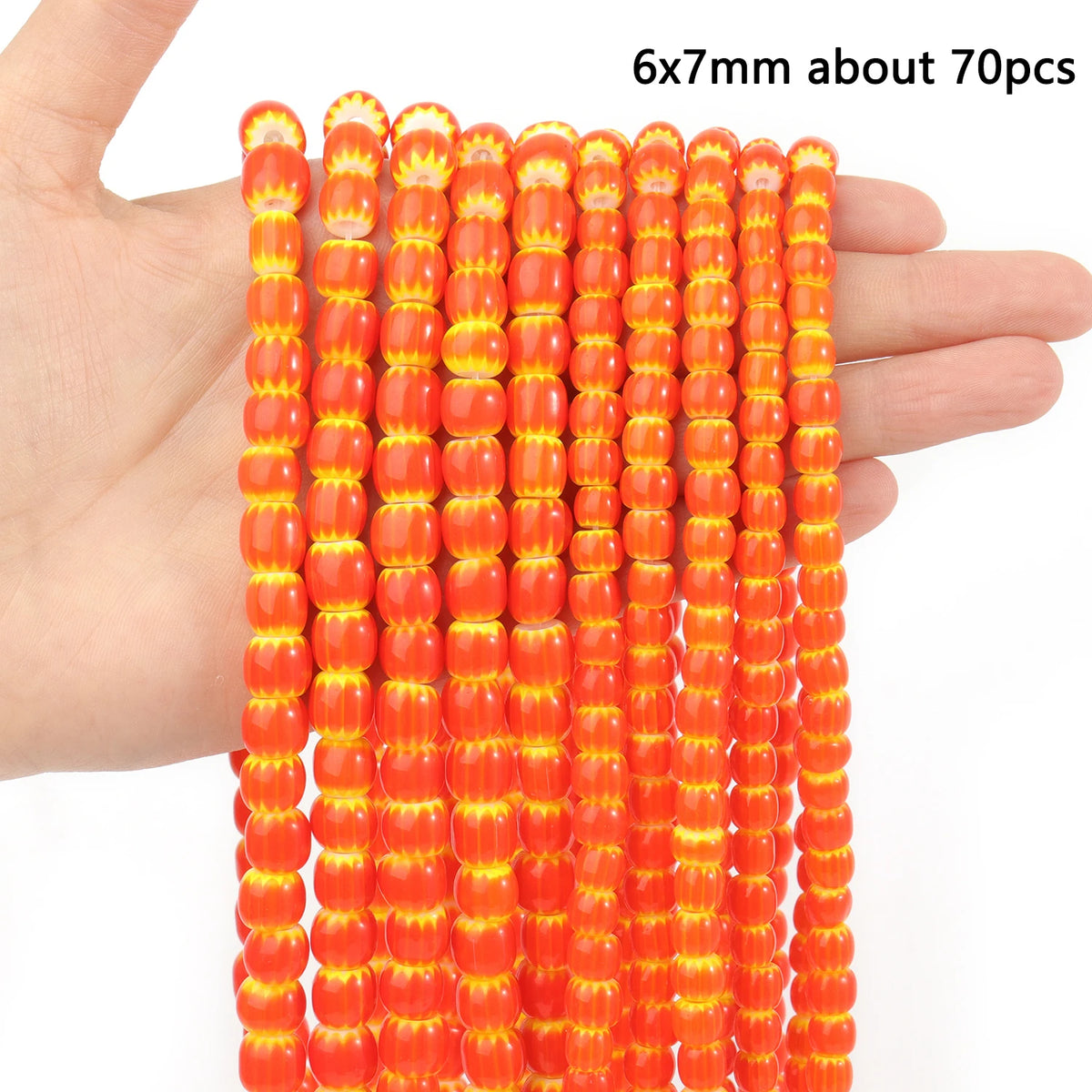 Nepal Lampwork Glass Beads 6mm – Pumpkin Shape DIY Jewelry