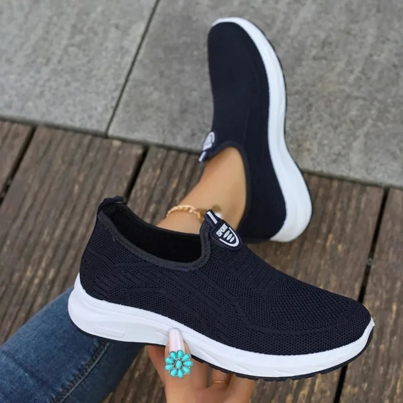 Women's Breathable Mesh Sneakers – Lightweight Lace-Up Shoes