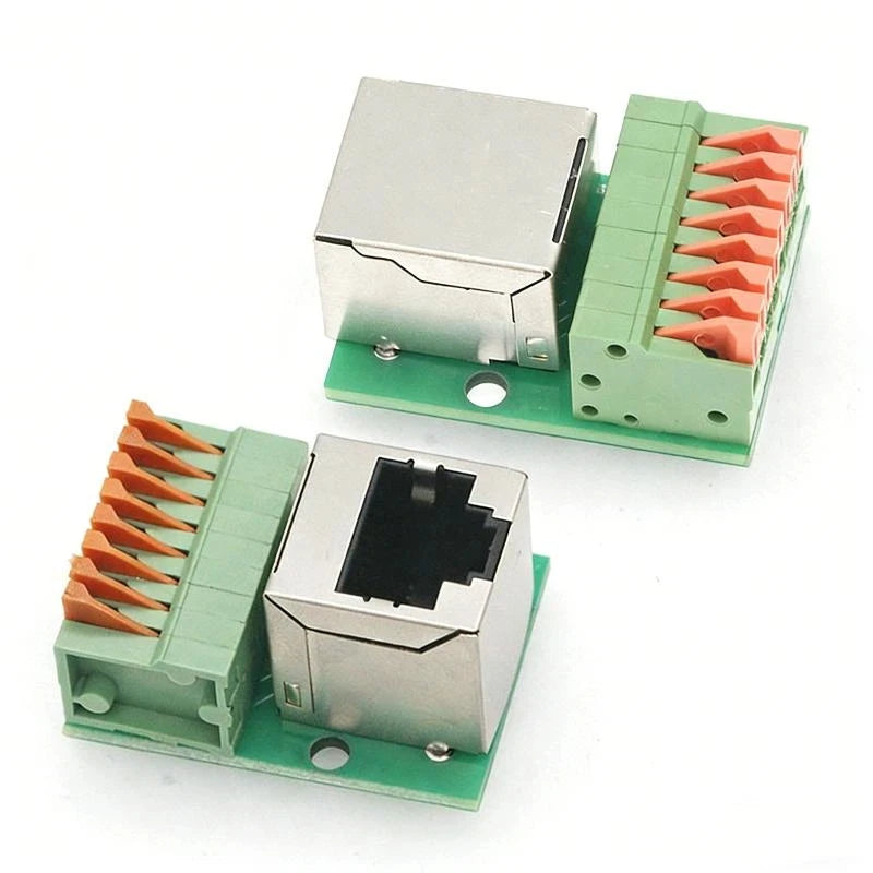 RJ45 Adapter Board Solder-Free Terminal Block | DIN Rail Mount