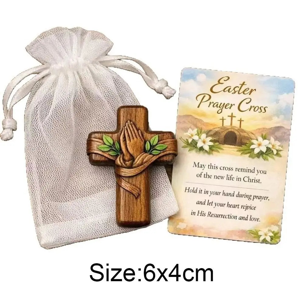 Wooden Pocket Cross with Drawstring Pouch – Faith Gift