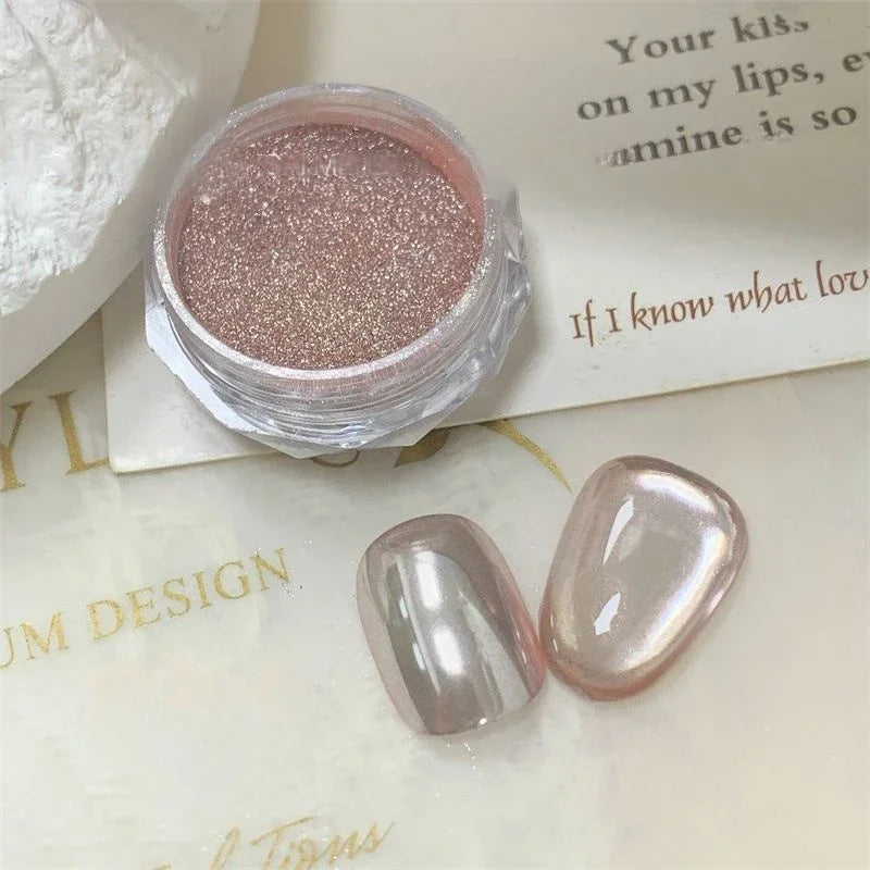 Aurora Mirror Chrome Nail Powder – Holographic Glitter Pigment