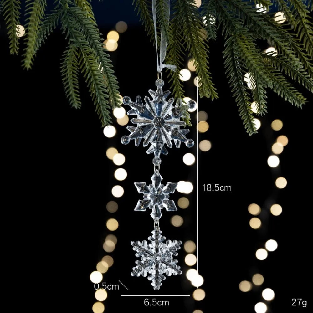 Transparent Acrylic Christmas Pendants – Snowflake Star Bell