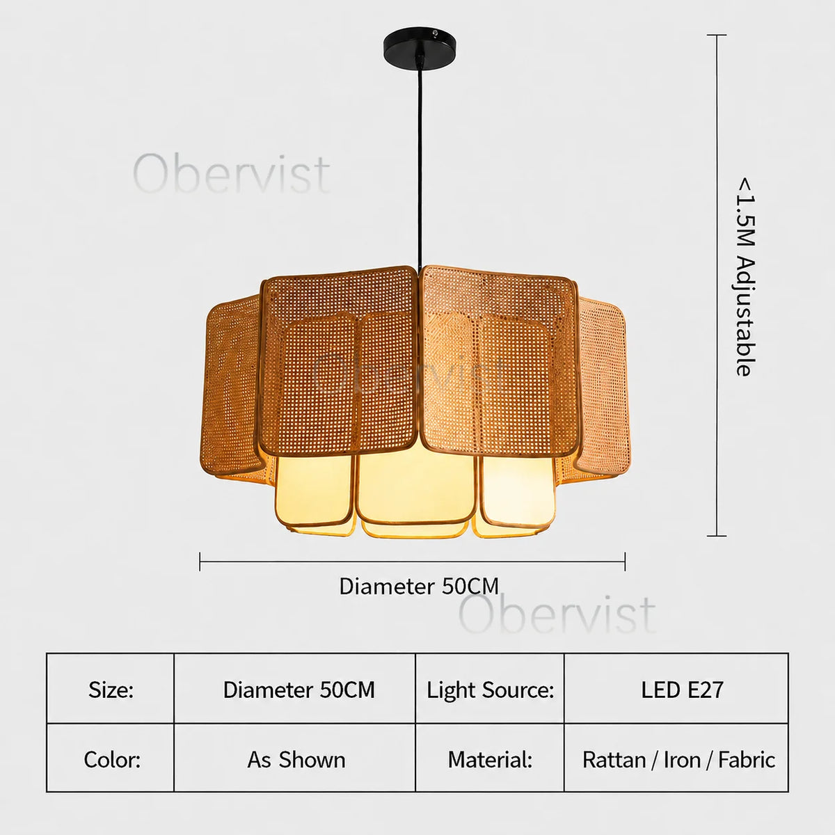Wabi Sabi Rattan Pendant Light – Boho Hanging Ceiling Lamp