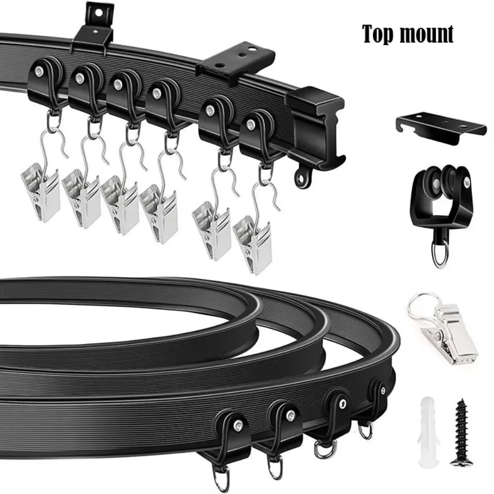 Flexible Bendable Curtain Track Rail 2m/3m – Ceiling & Wall Mount