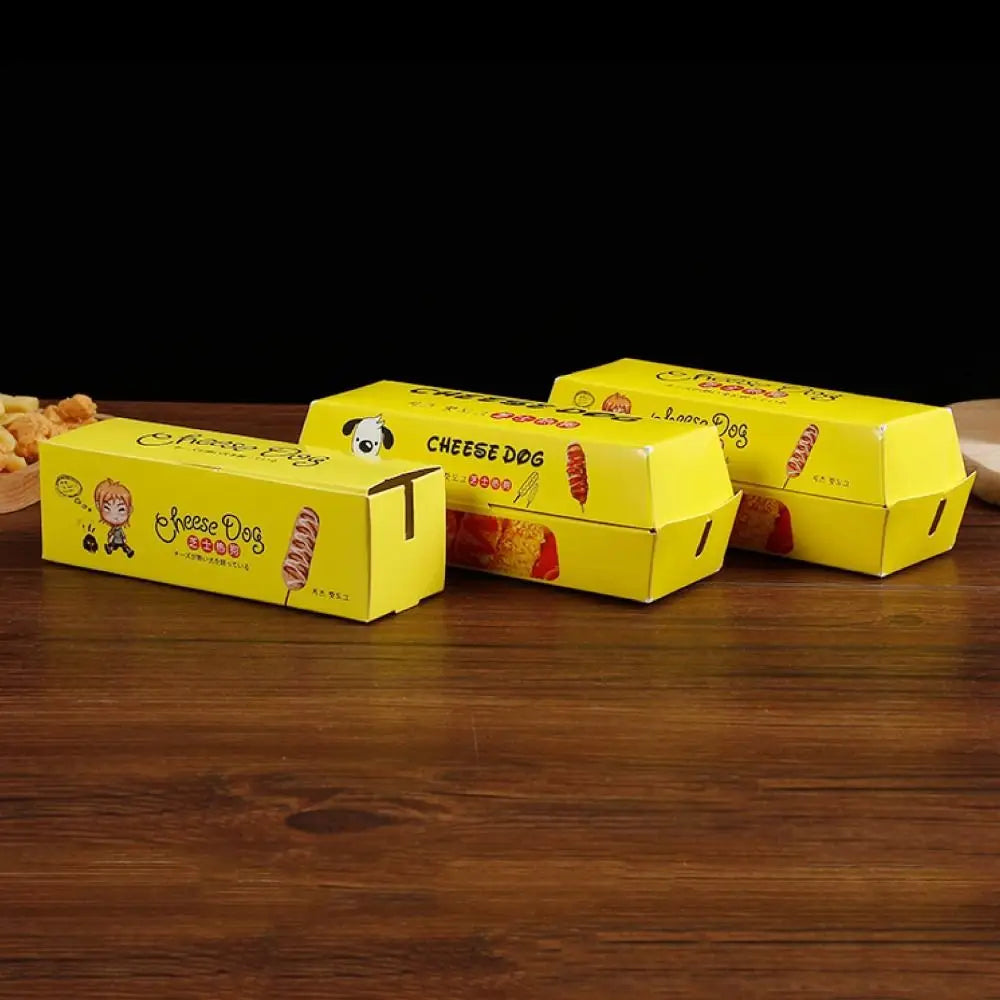 100-Pack Disposable Hot Dog Boxes – Eco Paperboard Boat Trays
