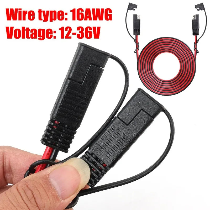 SAE to SAE Extension Cable 16 AWG Waterproof 12V–36V Car