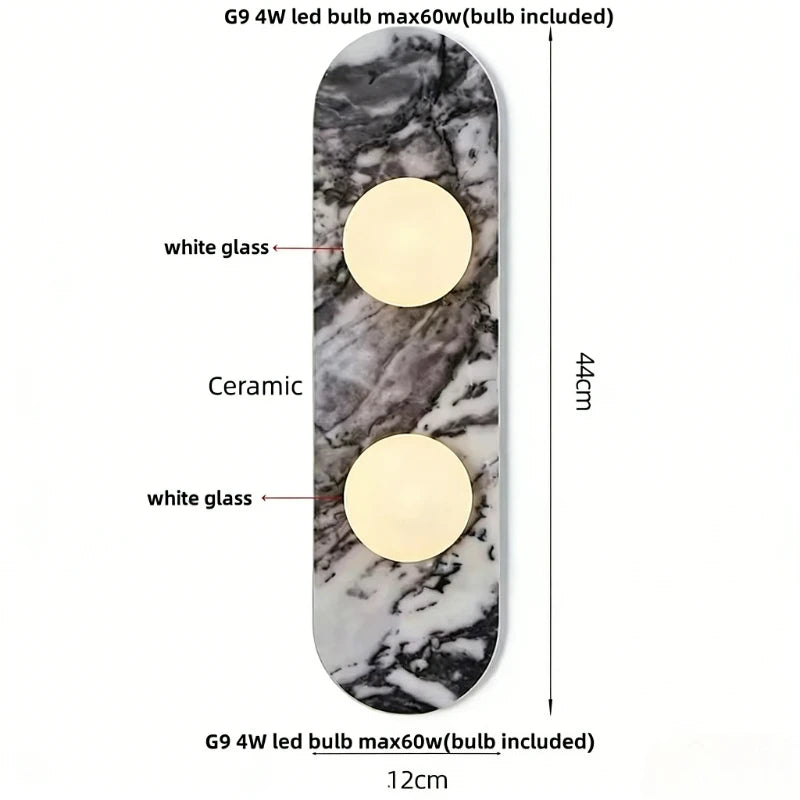 White Marble LED Wall Sconce | Wabi Sabi Stone Wall Lamp